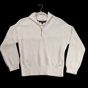 Tommy Hilfiger White Cowl Neck Knit Sweater Size Large L